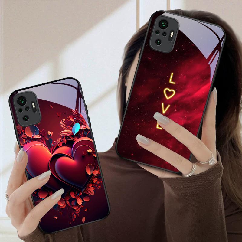 Яркая Пламенная Роза Для Redmi Note 8 9 9S 12S 10 Pro 11 12 13 Pro+ 14 Pro K60 Ultra 13C 14C A3 12 13 Черный Стеклянный Чехол для Телефона