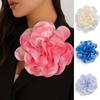 1 шт., броши в виде цветка камелии, свадебные броши, брошь-клипса в виде утконоса, брошь на плечо, двойное назначение, атласная ткань, 19,5 см