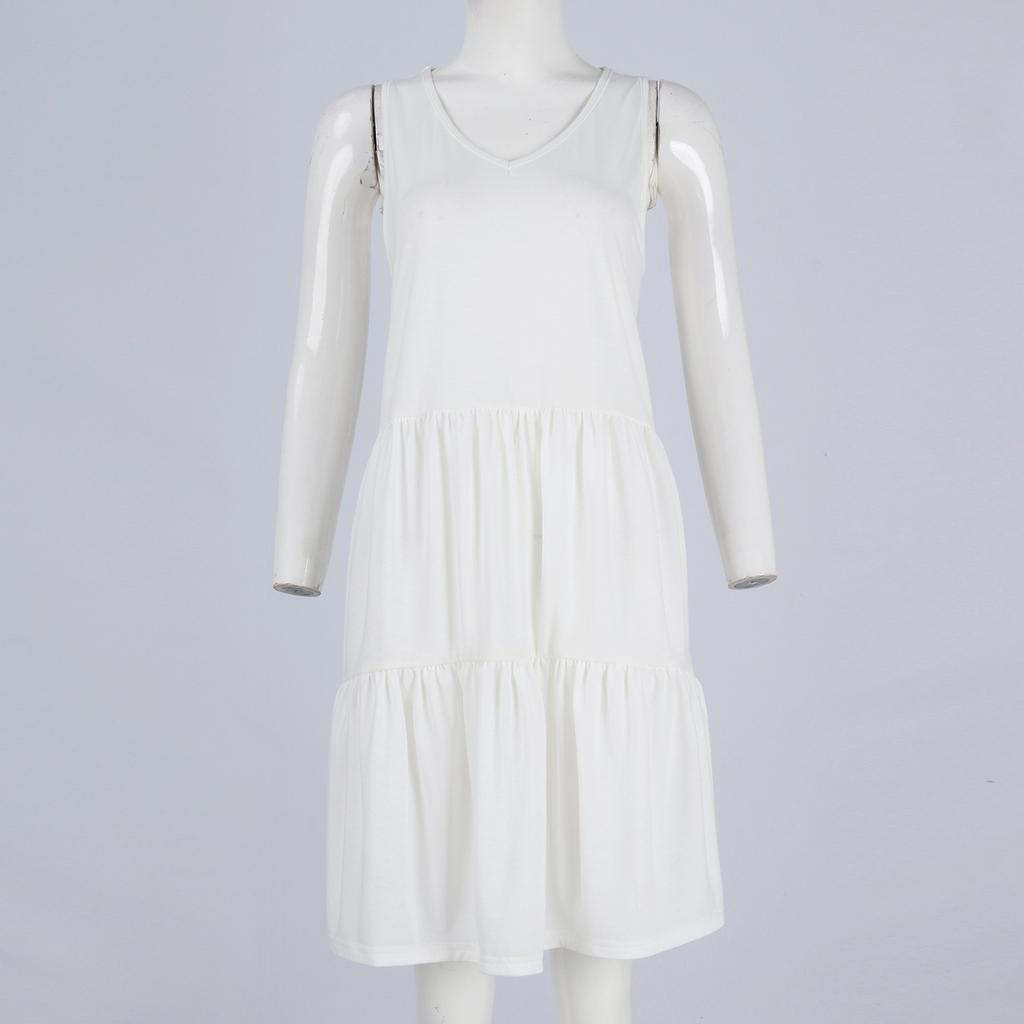 Женское летнее модное повседневное плиссированное платье без рукавов с v-образным вырезом и полосатым принтом