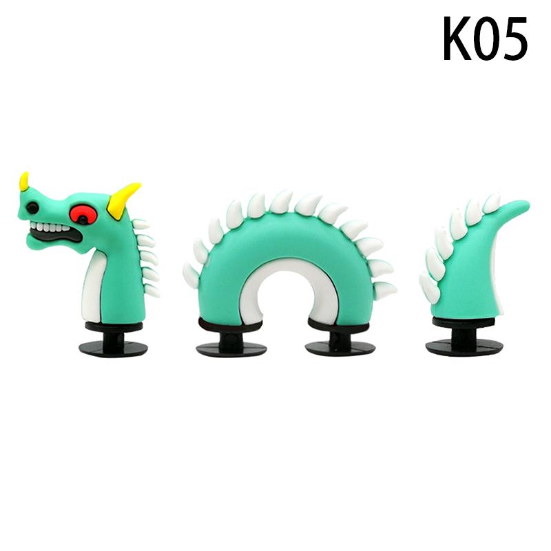 1 комплект поддельных мультяшных китайских драконов из ПВХ с отверстиями для обуви, сделай сам, забавные аксессуары для обуви, украшения в виде крокодиловой змеи, пряжка, подарок