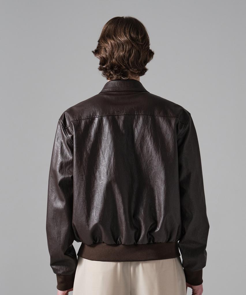 Fillchic Leather Blouson (Dark Brown)