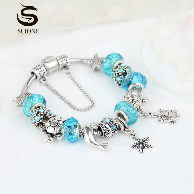 Marine Small Animal Fashion Crystal Bracelet Fashion Trend Ladies Alloy Beaded Rhinestone Bracelet