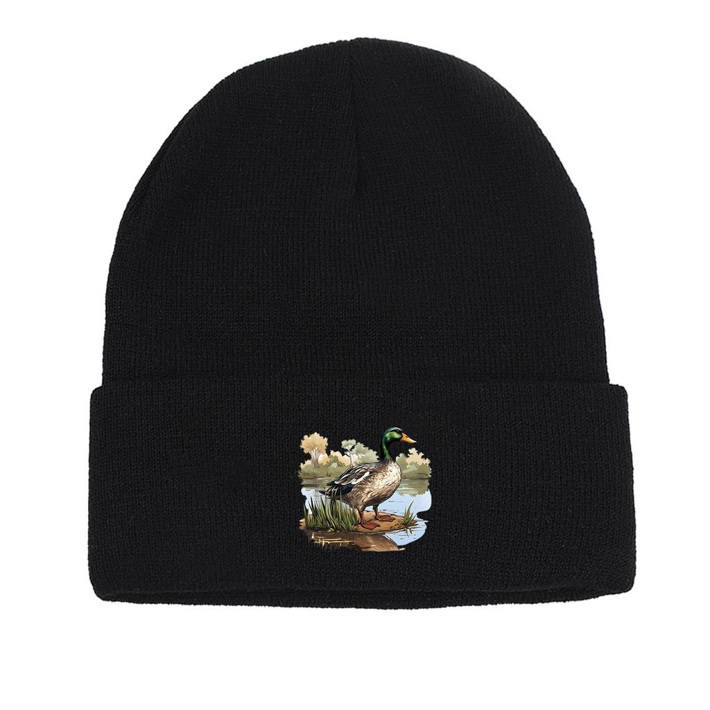 River Duck теплая вязаная шапка Beanie, Animal Skullies Beanie ветрозащитный головной убор для химиотерапии при раке Gorro вязаная шапка Beanie