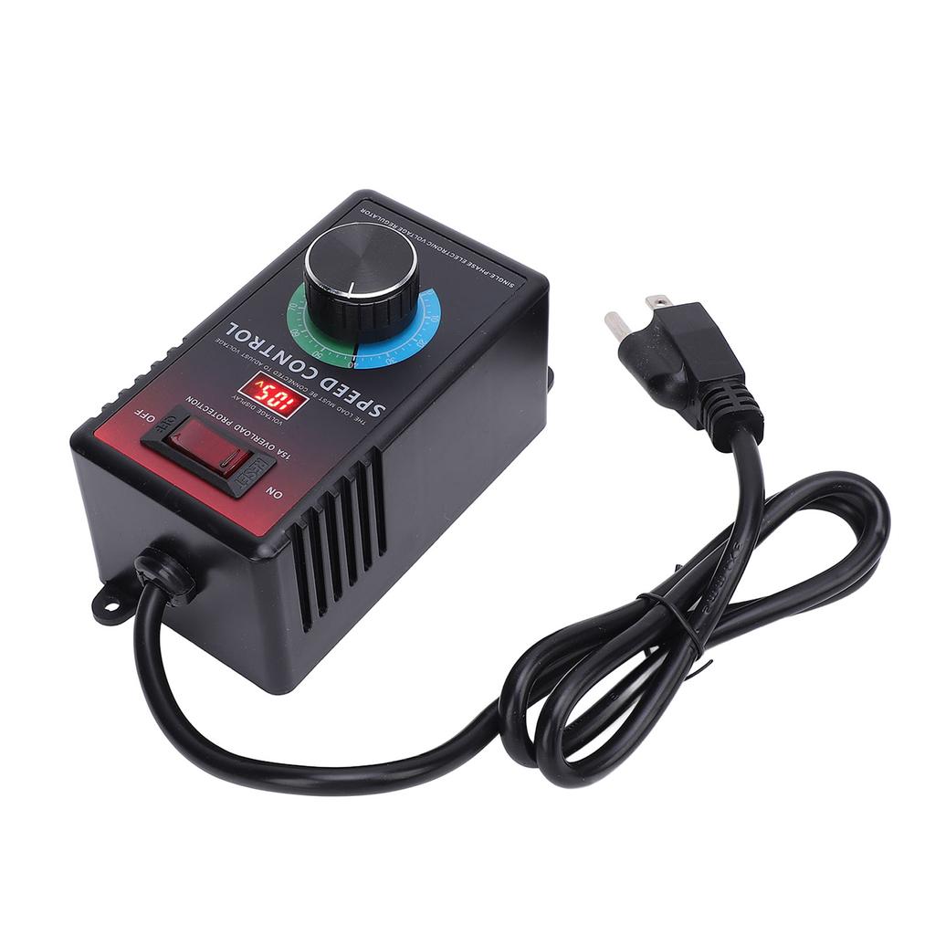 Регулятор скорости переменного тока 0-120 В переменного тока на выходе 15 А с защитой от перегрузки, регулируемый регулятор скорости с индикатором 