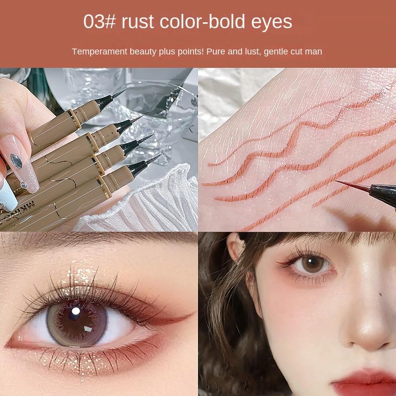 Liquid Eyeliner Quick Dry Waterproof Non-Smudging Long-Lasting Ultra-Thin Precision Eyeliner with Cotton Tip - Perfect for Beginners