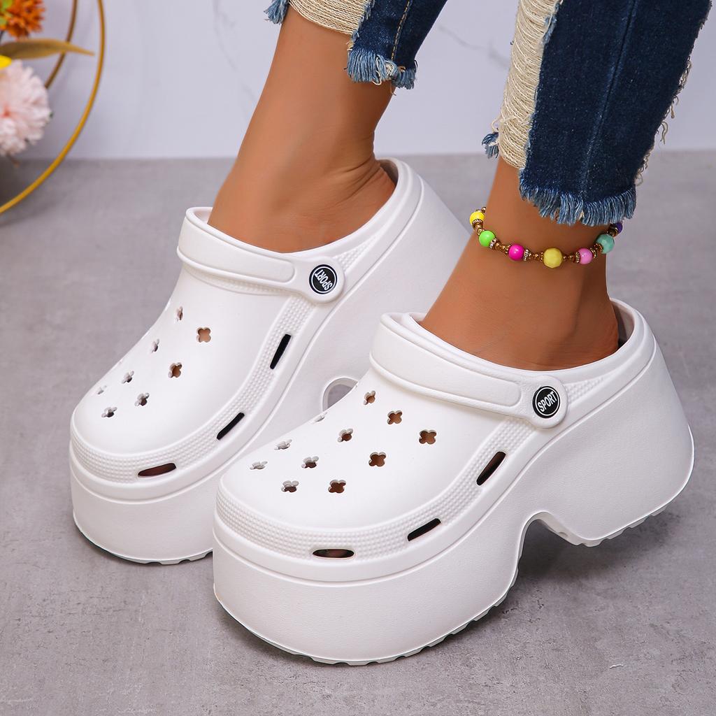 Fashion Eva Platform Clogs for Women Thick Bottom Wedges Heels Garden Sandals Woman 2025 Summer Comfort Non Slip Beach Slippers