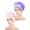 2 шт. шапочки для полотенец для волос из микрофибры с эластичным бантом