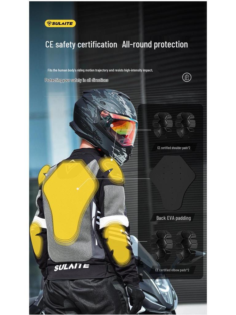 SULAITE Men's Four Seasons Anti-Fall Racing & Off-Road Breathable Motorcycle Suit