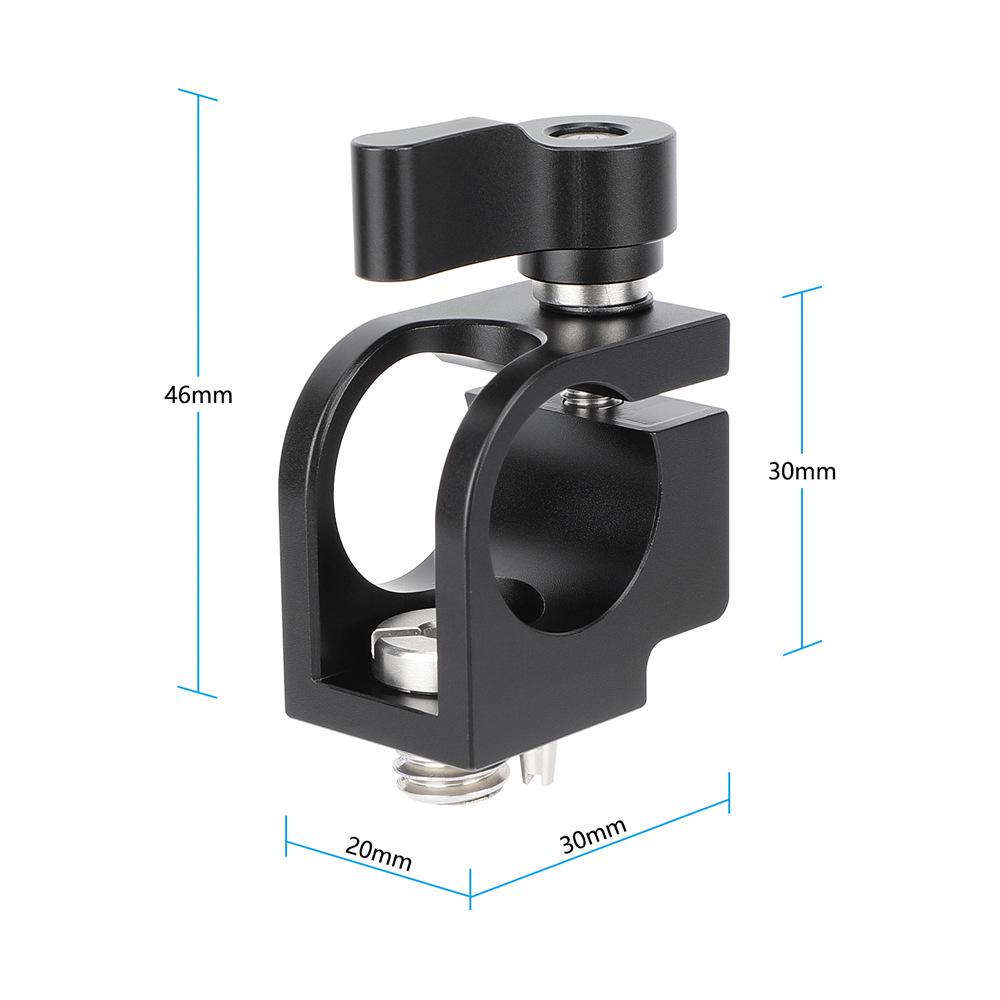 HDRIG 19MM Rod Clamp with Single Hole and 3/8 Arri Locating Mount, Universal Clamp for 19MM Round Rod.