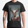 Men Fashion Casual Short Sleeves Christmas Creature Black Tees Oversized T-shirts
