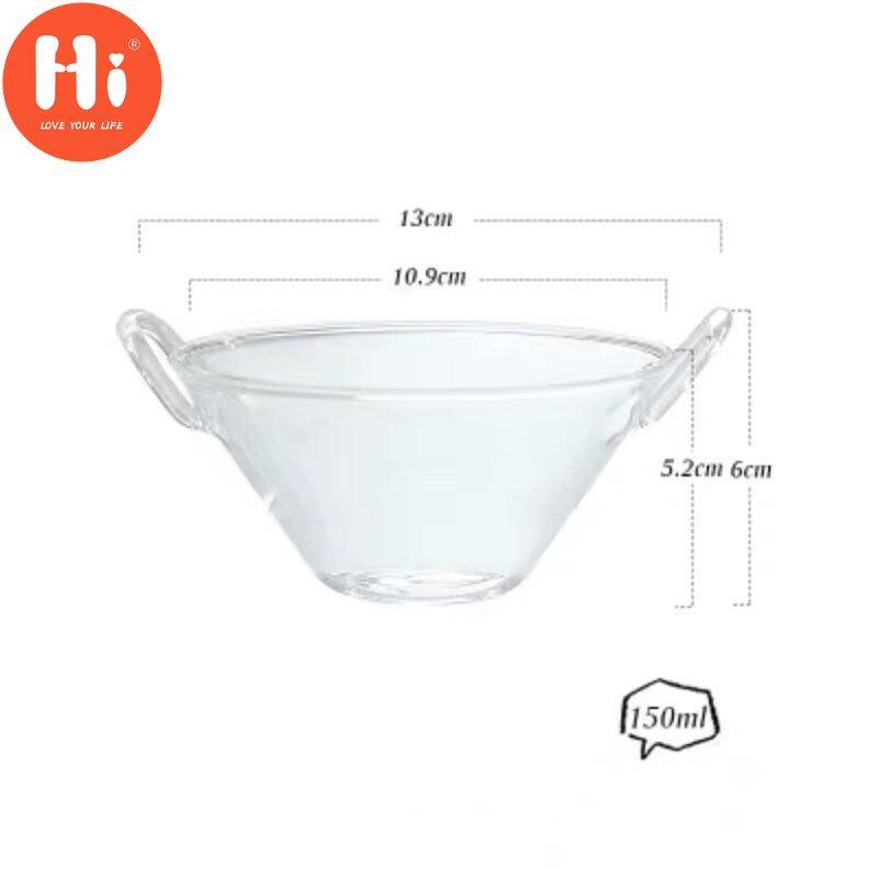 Термостойкая стеклянная миска для мороженого, фруктовая овощная салатница, десертная миска с ручкой, посуда для домашнего декора