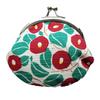 Made In Coin Purse with X Camellia by Takehisa Yumeji Kyosuke, Japan, Clasp, 8.5 9.5 Cm, Design, 2.6 Inches, Cotton, Camellia,