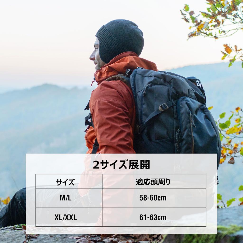 Plus Size Merino Wool Knit Hat with Ear Ski Snowboard Slimming Cold [TOP-EX] Men's Flaps, Hat, Hat, Face, Protection, Autumn/Winter, Cycling, Walking,