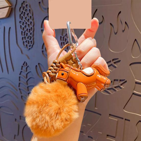 Брелок Подвеска Плюшевый Шарик Декор Шарм Лошади Декоративная Подвеска для Сумки Год Лошади Удача