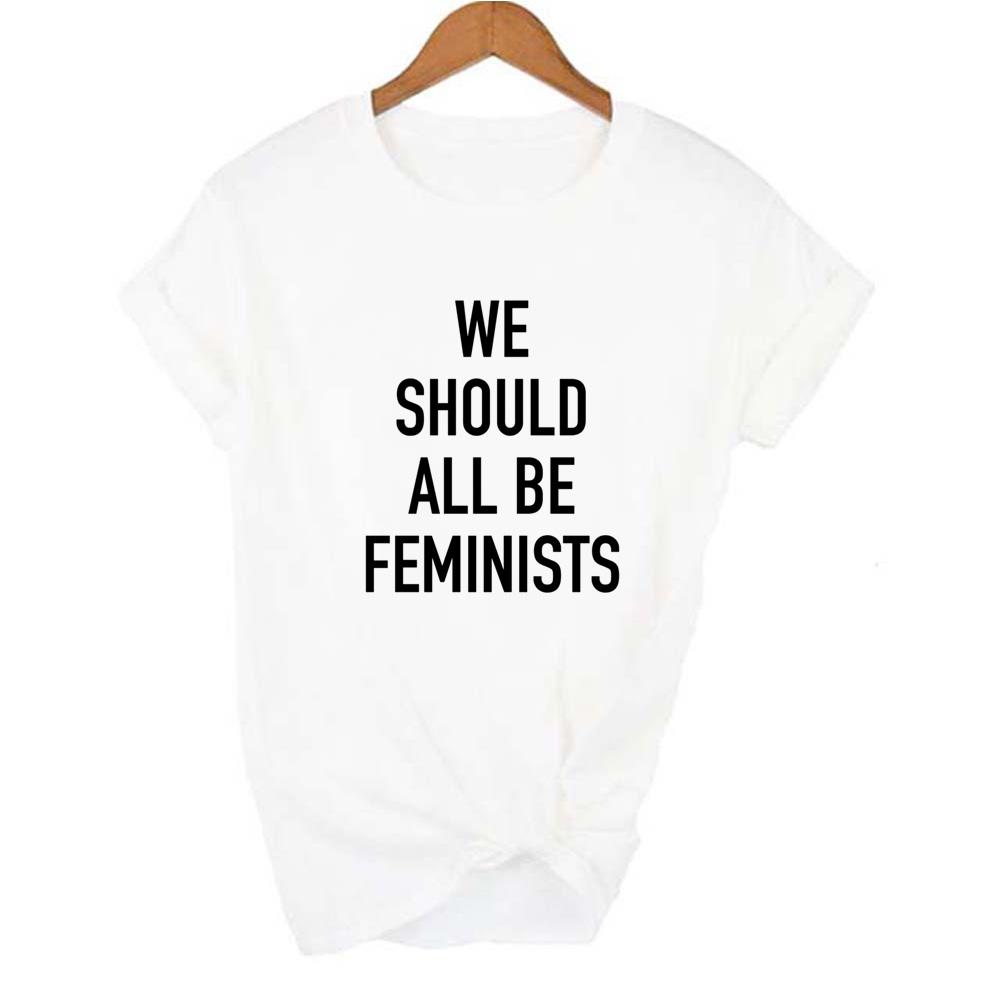 We Should All Be Feminists Letter Women Summer Harajuku Vintage Summer T Shirt 90S Streetwear Round