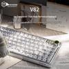 Qianxinzhe V82S RGB Трехрежимная Механическая Клавиатура Clear White с Кристаллическими Переключателями