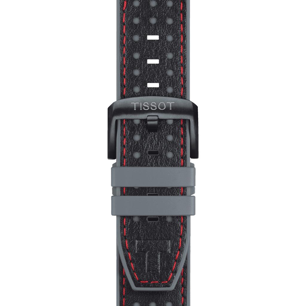 Tissot Мужские модные часы T115.417.27.057.01 с кожаным ремешком и черным циферблатом