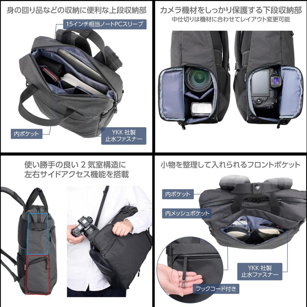 HAKUBA Сумка для камеры Plus Shell City Tote Рюкзак 11 G05 AZ Черный Рюкзак для камеры Деловая сумка Боковой доступ Повседневное использование 2WAY 4977187001754