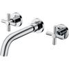 Wall Mount Bathroom Faucet Nickel,Cross Handles and Rough-in Valve Included