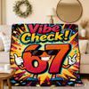 Funny Vibe Check 67 Flannel Blanket Retro Cartoon Number Print Soft Warm Throw Blanket for Sofa Bedroom Home Decor Multiple Size