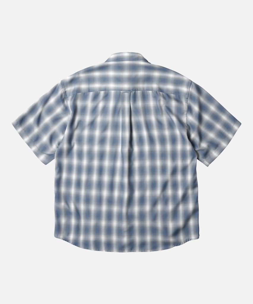FRIZMWORKS Ombre Check Relaxed Half Shirt _ Blue