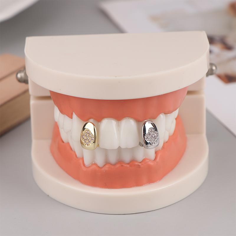 Хип-хоп одиночные зубные гриллзы колпачки для зубов панк металлический гриллз колпачки для косплея вечерние зубные гриллзы украшения для зубов