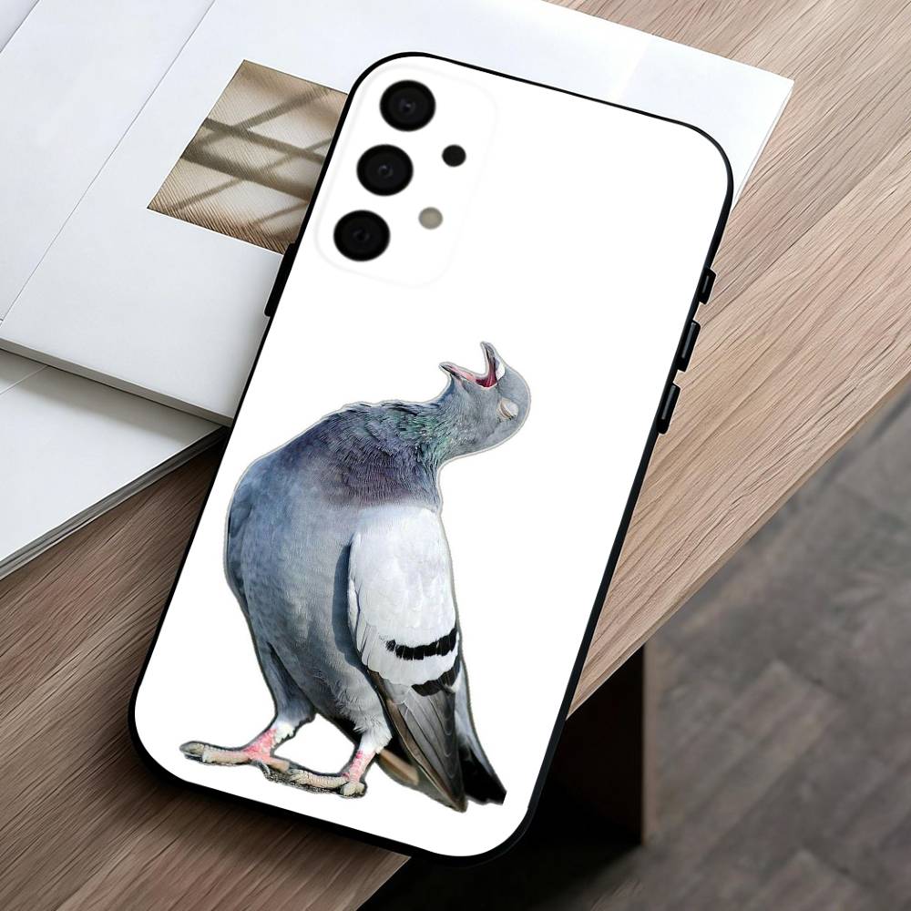 Funny P-Pigeon Mischief Phone Case For Samsung Galaxy A73,A72,A71,A70,A53,A52,A51,Others Soft Black Cover