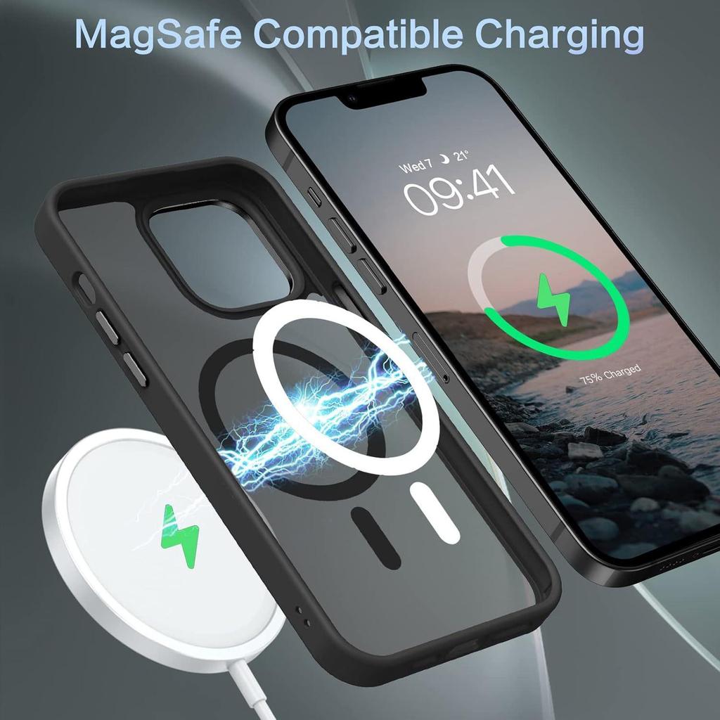 Новый магнитный матовый чехол для телефона - Совместим с iPhone 14, 15 и 16 - Ощущение кожи, защита от падений.