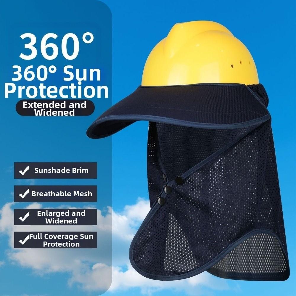 Mesh Safety Helmet Sunshade Breathable Neck Protection Sun Shield for Construction Workers