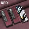 Матовый высококачественный кожаный складной чехол для телефона Samsung Galaxy Z Fold 5 4 3 2 чехол шарнирный чехол с мелкими отверстиями защитный чехол