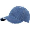 Plain CA486 [White Fang] Cap, Denim, Distressed, Hat, Casual, Cool, Brim, Men's, Women's, (Blue)