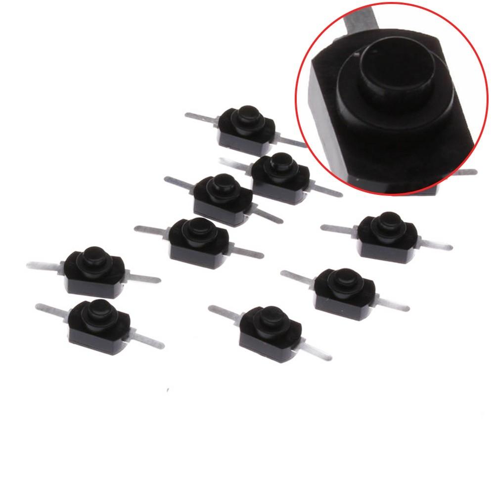Latching Switch Mini Push Torch 10pcs Black + Silver