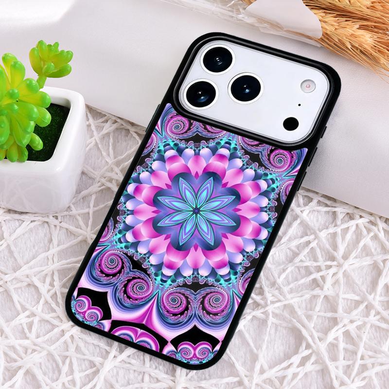 Чехол для телефона Мандала Цветок Тотем для iPhone 17 Air 16 15 11 12 14 13 Pro Max Ударопрочный Чехол