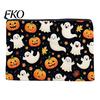 Non Fading Pattern Pouch Cosmetic Bag, Halloween Print Makeup Canvas Durable Data Cable Organizer Zipper Pouch, for Change Storage Anti Pilling Bag
