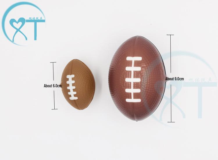 9cm PU Sponge Coffee Rugby Ball - Squishy Stress Relief Toy