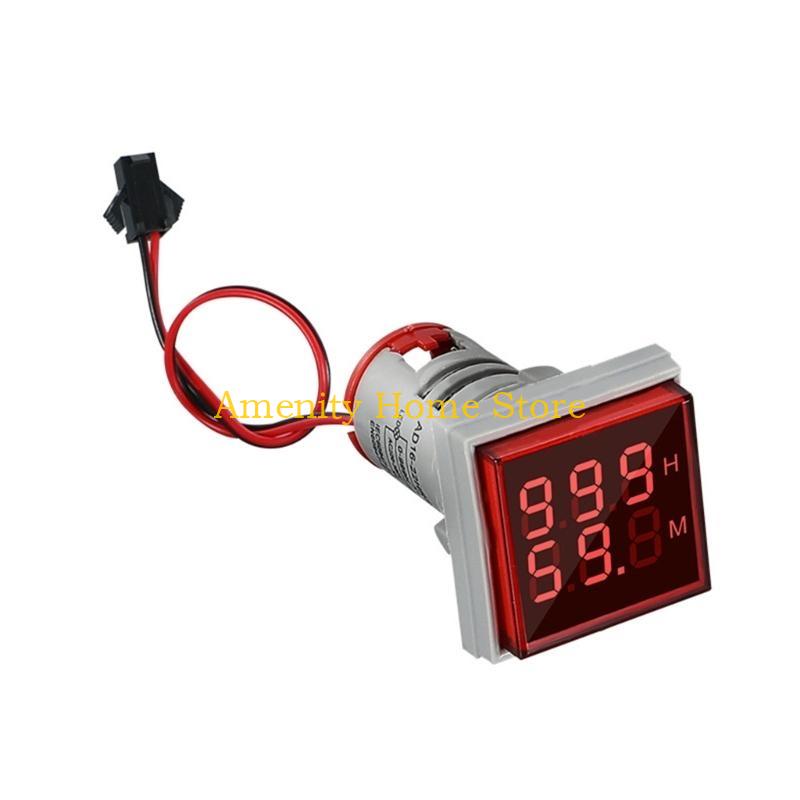 F26C High Accuracy double Display Timer Small LED Hour Meter with Flame Retardant Casing Simple to Operate for Industrial Use