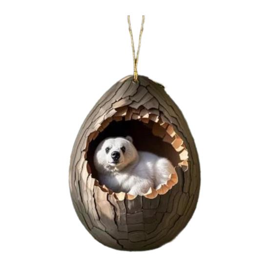 Рождественское украшение в виде животного 2D, плоский акриловый кулон в виде лесного животного, подвесная елка