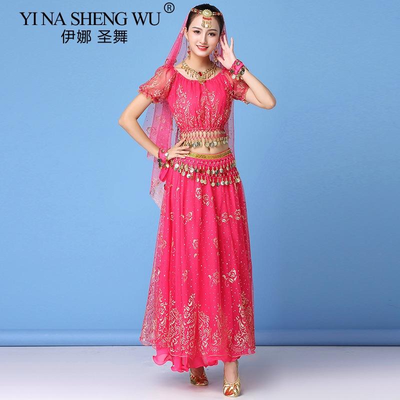 Болливудское платье, костюм, женский комплект для индийского танца, сари для танца живота, одежда для танца живота, одежда для выступлений, шифоновый танцевальный комплект, новый