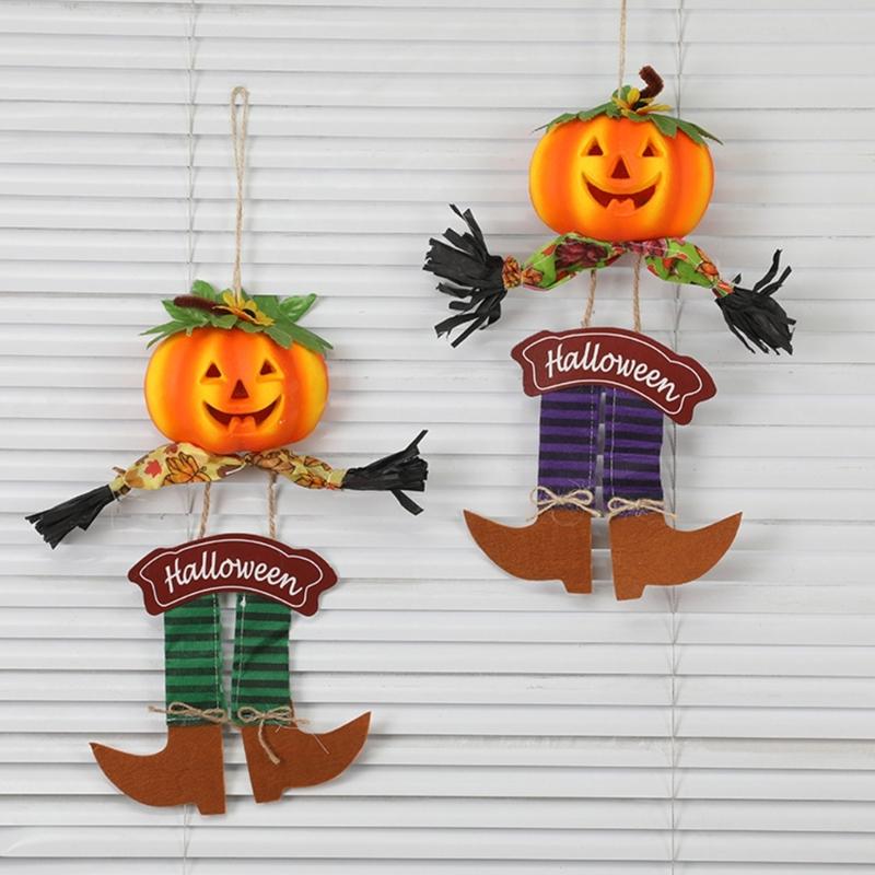 2Pcs Halloween Hanging Sign Pumpkin Ornament Fall Festival Decoration Easy Installation For Halloween Celebration