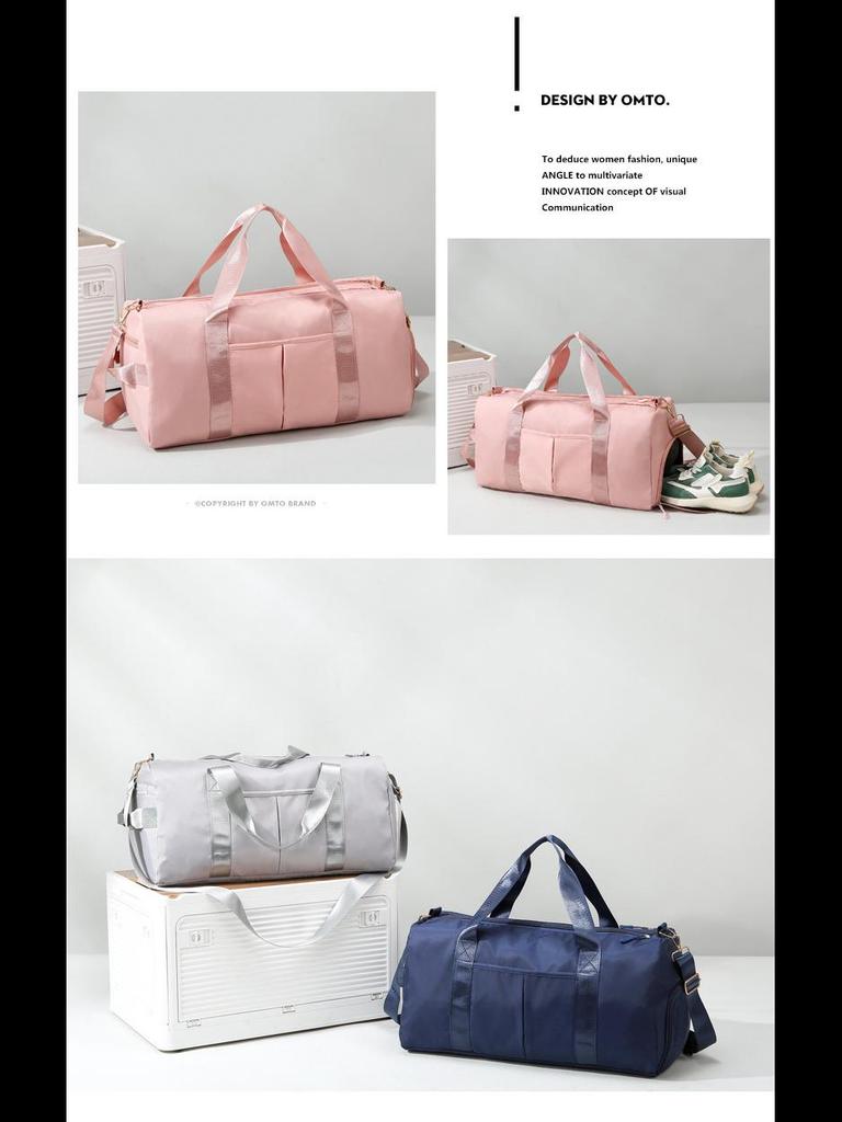 Портативная однотонная дорожная сумка с отделением для обуви, разделением сухого и влажного, плечевым ремнем, легкая для плавания и фитнеса