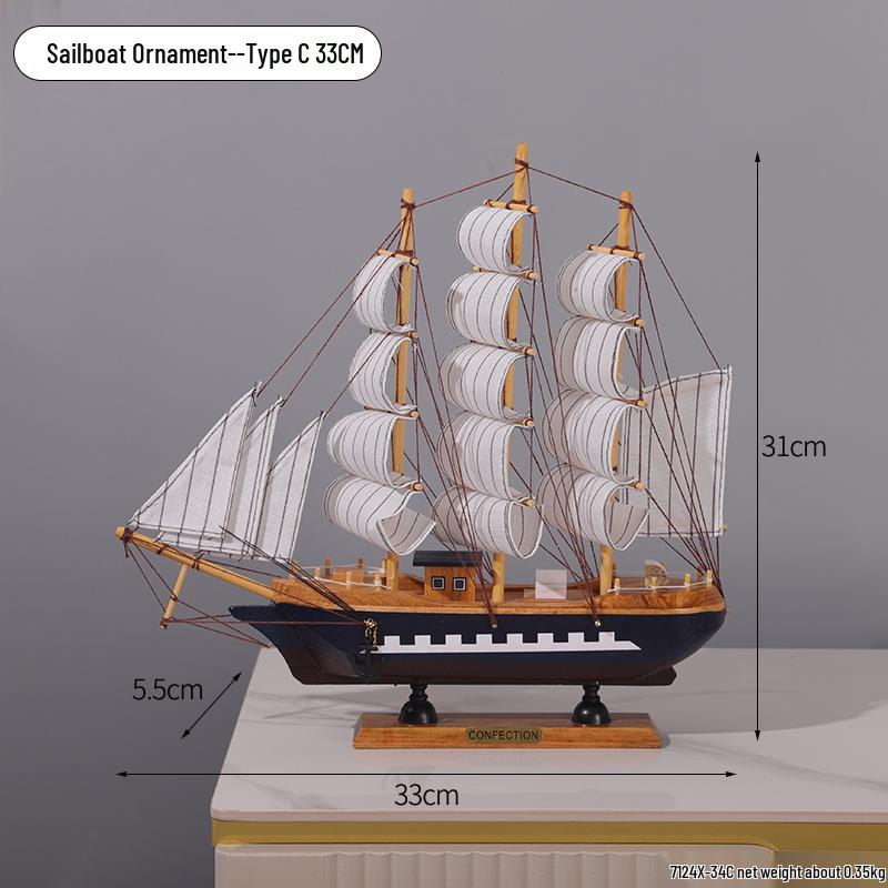 Орнамент Парусная лодка - Модель для украшения дома или офиса