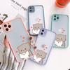 I Love U Cartoon Peach Mochi Cat Phone Case Bumper Shockproof For iPhone13 12 11 Pro Max XR X XS 7 8 Plus Funny Couple Cat Cover