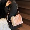 Korean Lace Shoulder Bag Bag Women's 2025 New Trendy Commuter Simple Underarm Tote Bag Fashionable Casual Bucket Bag