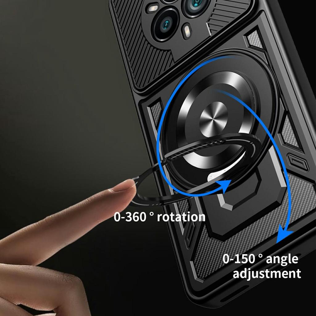 Для Realme 14 Pro+ 5G Магнитный чехол Вращающаяся подставка TPU+PC Чехол для телефона