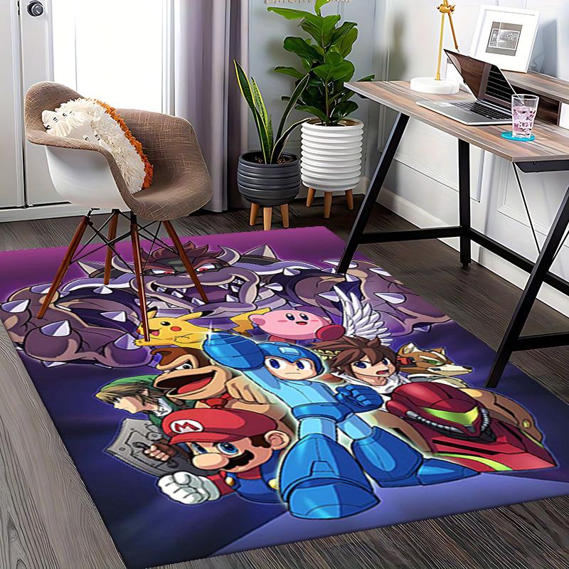 1pc Mario, Pikachu, Kirby, Mega Man, Donkey Kong, Link, Samus Aran Chair Mat, Office Rug - Non-Slip Carpet for Home Decor, Living Room, Bedroom, Game