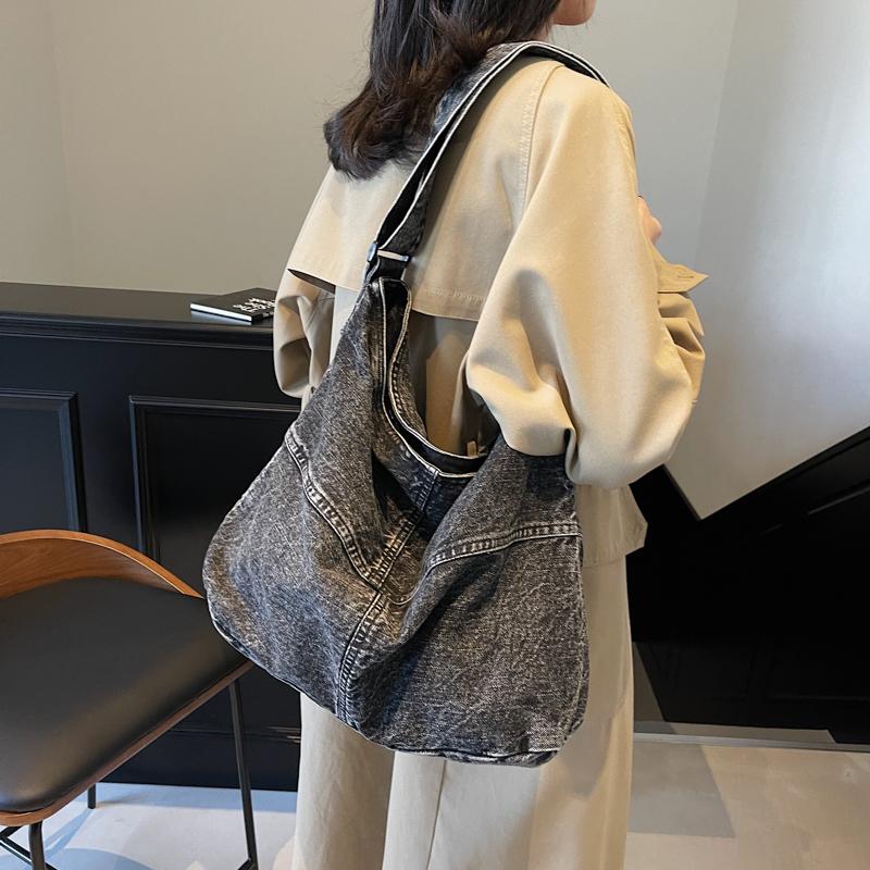 Джинсовая сумка женская сумка через плечо хозяйственная сумка большой емкости студенческая сумка для занятий