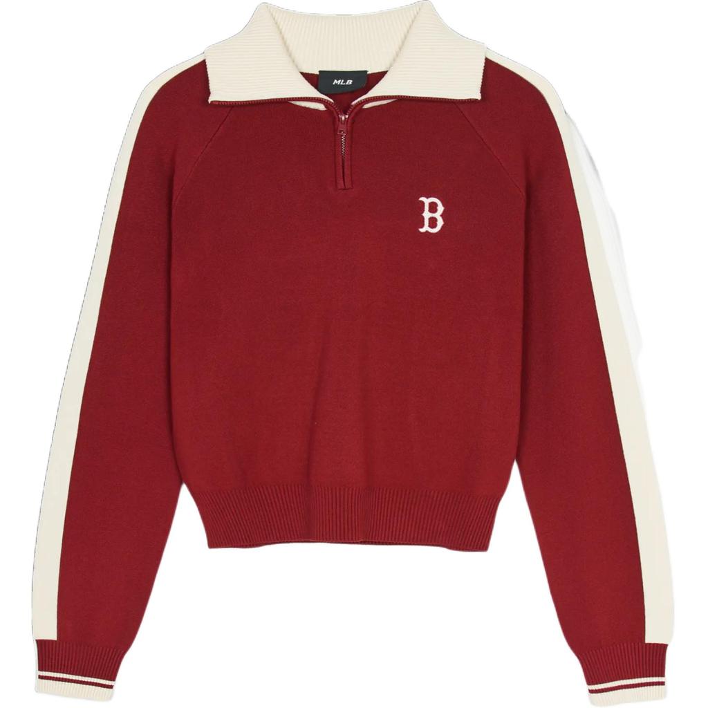 Новый вязаный свитер MLB Varsity Boston Red Sox для женщин, бордовый 3FKPV0444-43WIS