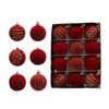 12 Pcs Velvet Christmas Balls 2.36inch Flocked Balls Christmas Tree Ornaments Plastic Balls Xmas Hanging Decoration for Indoor Holiday Decor