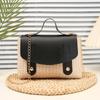 Small Square Bag Ins Style Crossbody Bag Autumn Grass Woven Women's Bag Single Shoulder Car Stitching Fashion Bag Cover Style New Year Women's Bag