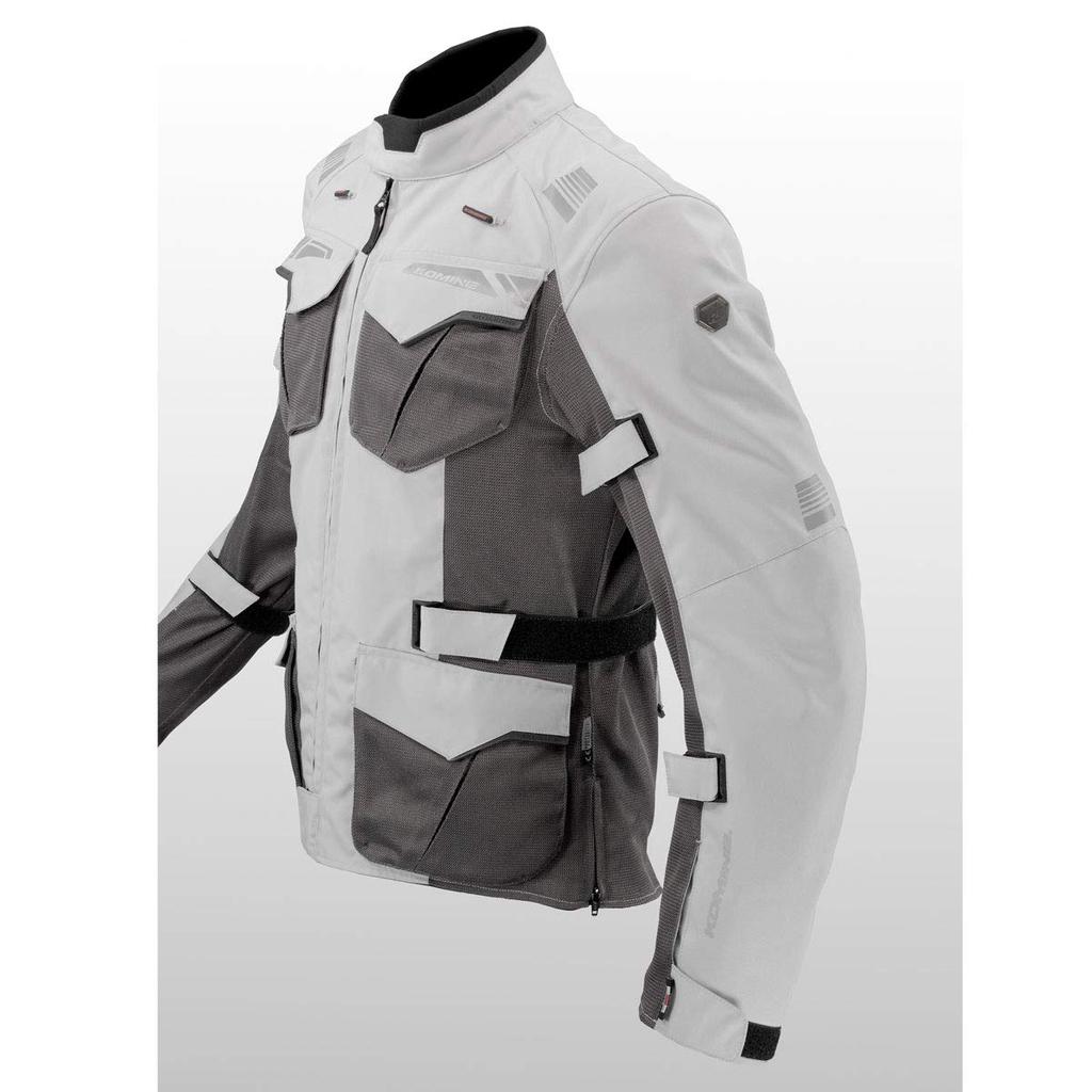 Мотоциклетная куртка Komine, защитная сетчатая куртка для приключений, светло-серая, S 13045, для осени и зимы, стандарт CE, уровень 2, сетчатый материал JK-150, весна, лето,
